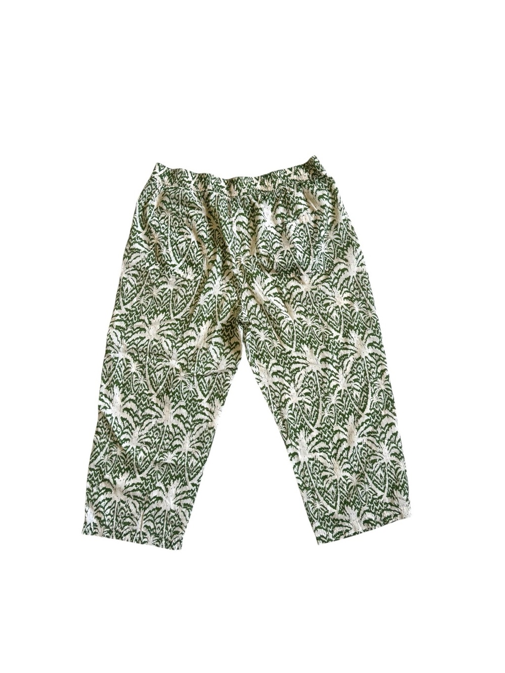 Zara Green Botanical Cropped 100% cotton Pants - Picture 6 of 8